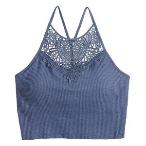 🌸Mudd® Crocheted High Neck Tank Top